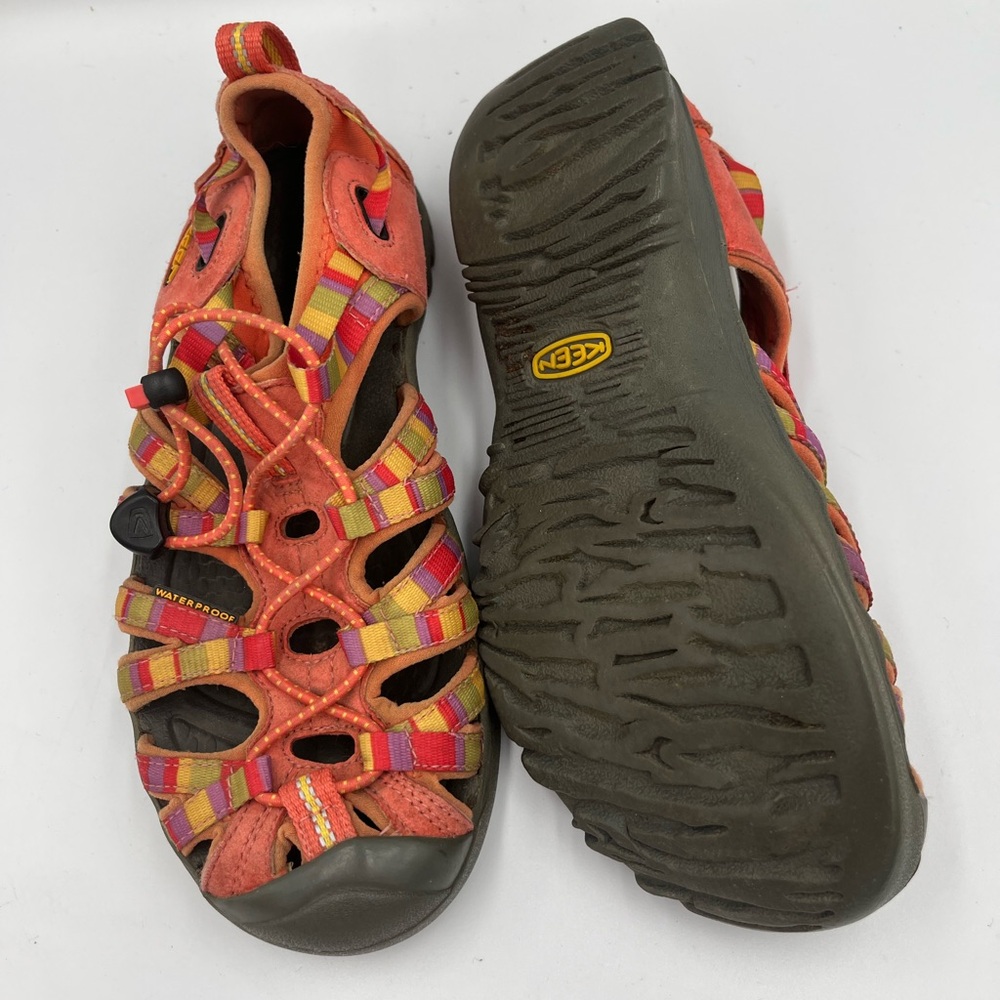 KEEN Whisper Coral Multi-Color Waterproof Sport Hiking Sandals Youth Girls 4 - Picture 3 of 10